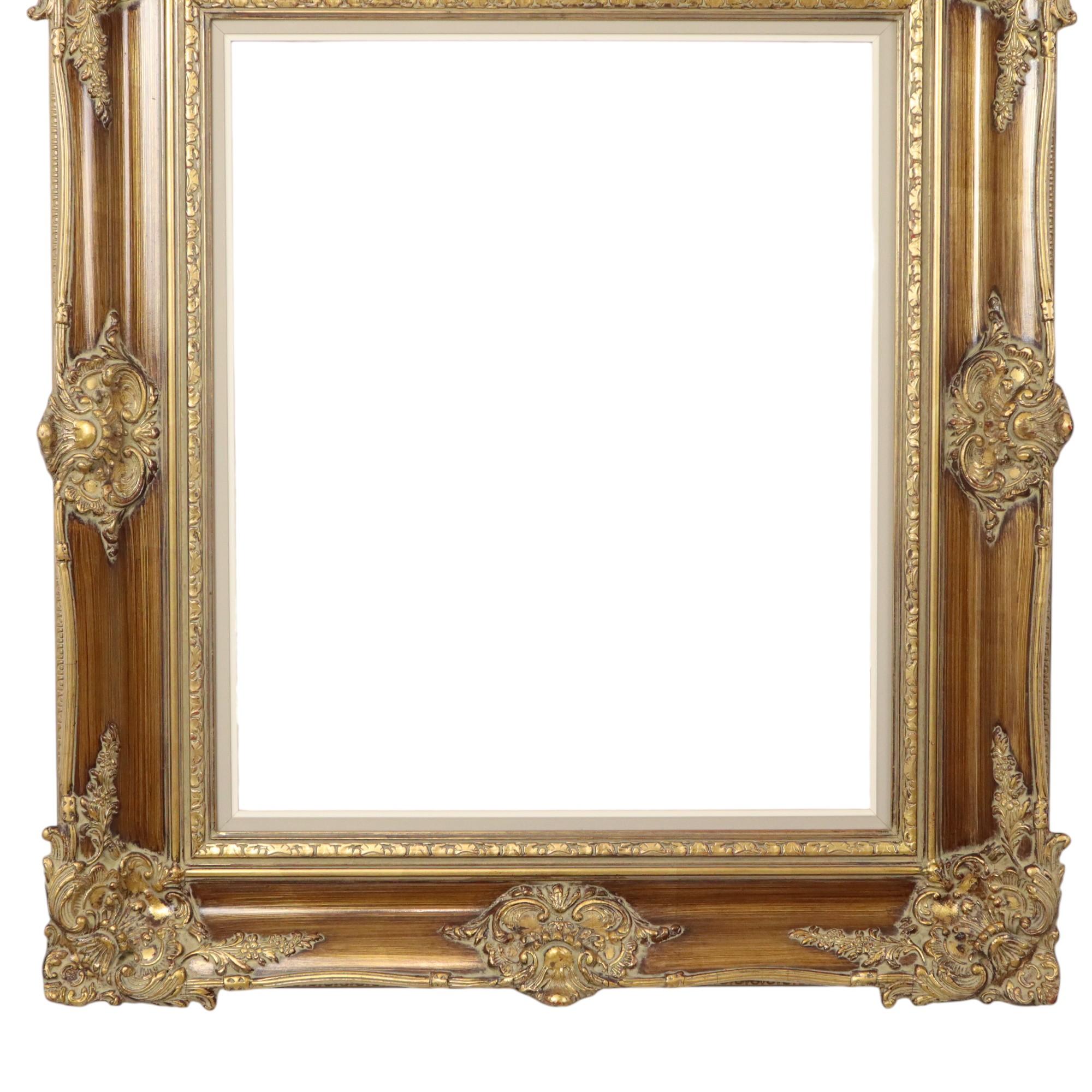 Vintage Gold Frame Barock Stil Klassisch Kiefer Wood 87x77cm (Belgisch) im Angebot