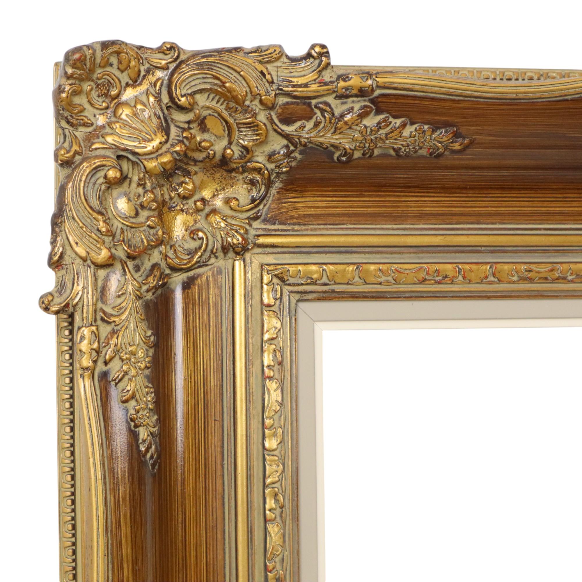 Vintage Gold Frame Barock Stil Klassisch Kiefer Wood 87x77cm (Vergoldet) im Angebot