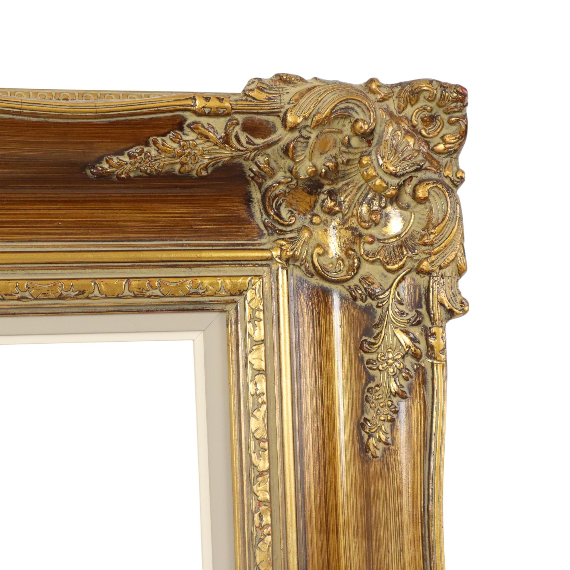 Vintage Gold Frame Barock Stil Klassisch Kiefer Wood 87x77cm (Frühes 20. Jahrhundert) im Angebot