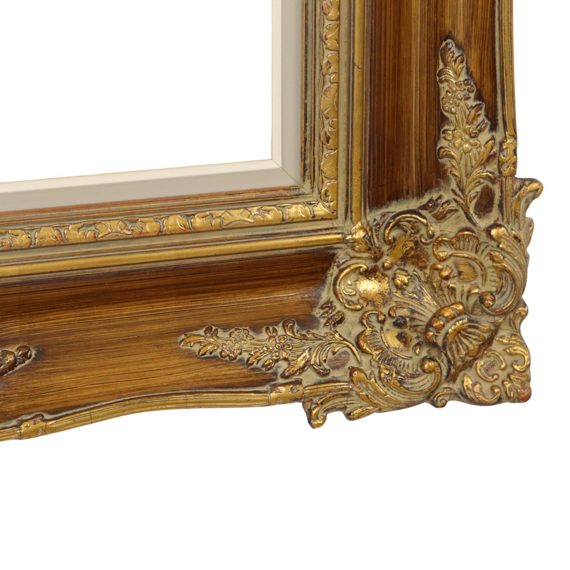 Vintage Gold Frame Barock Stil Klassisch Kiefer Wood 87x77cm (Gips) im Angebot