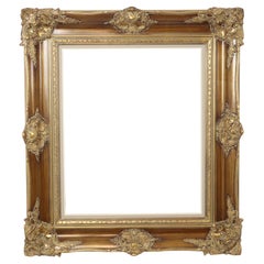 Cadre vintage doré style baroque classique en pin Wood 87x77cm