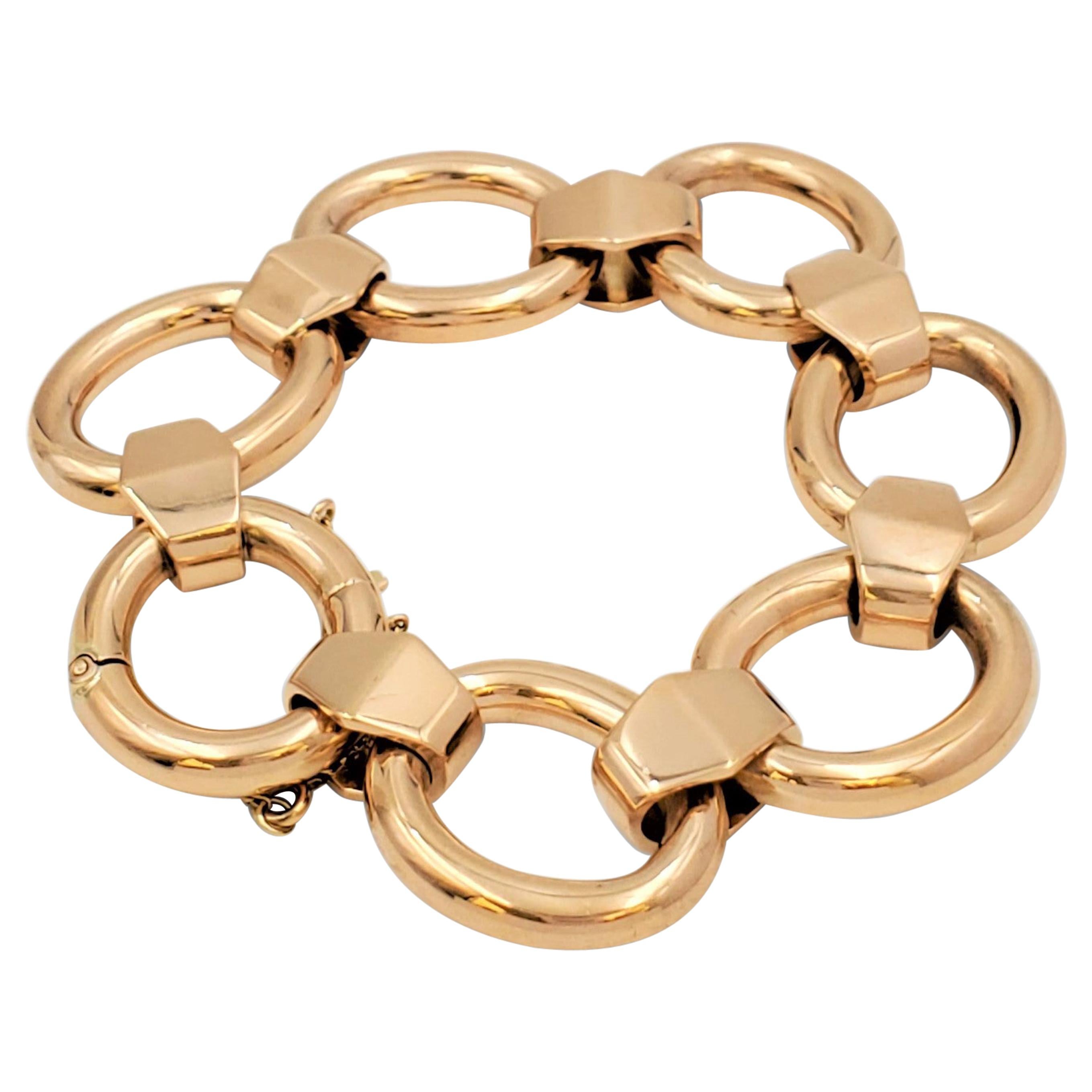 Vintage Gold Geometric Open-Link Bracelet