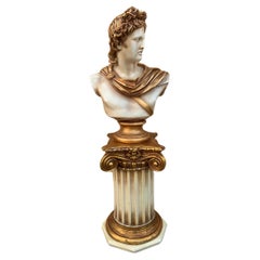 Apollo bronze bust, reproduction from the Vatican museums for sale