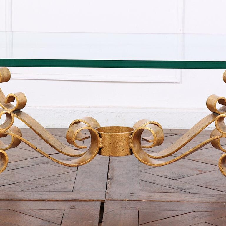 Vintage Gold Gilt Glass Coffee Table For Sale at 1stDibs vintage