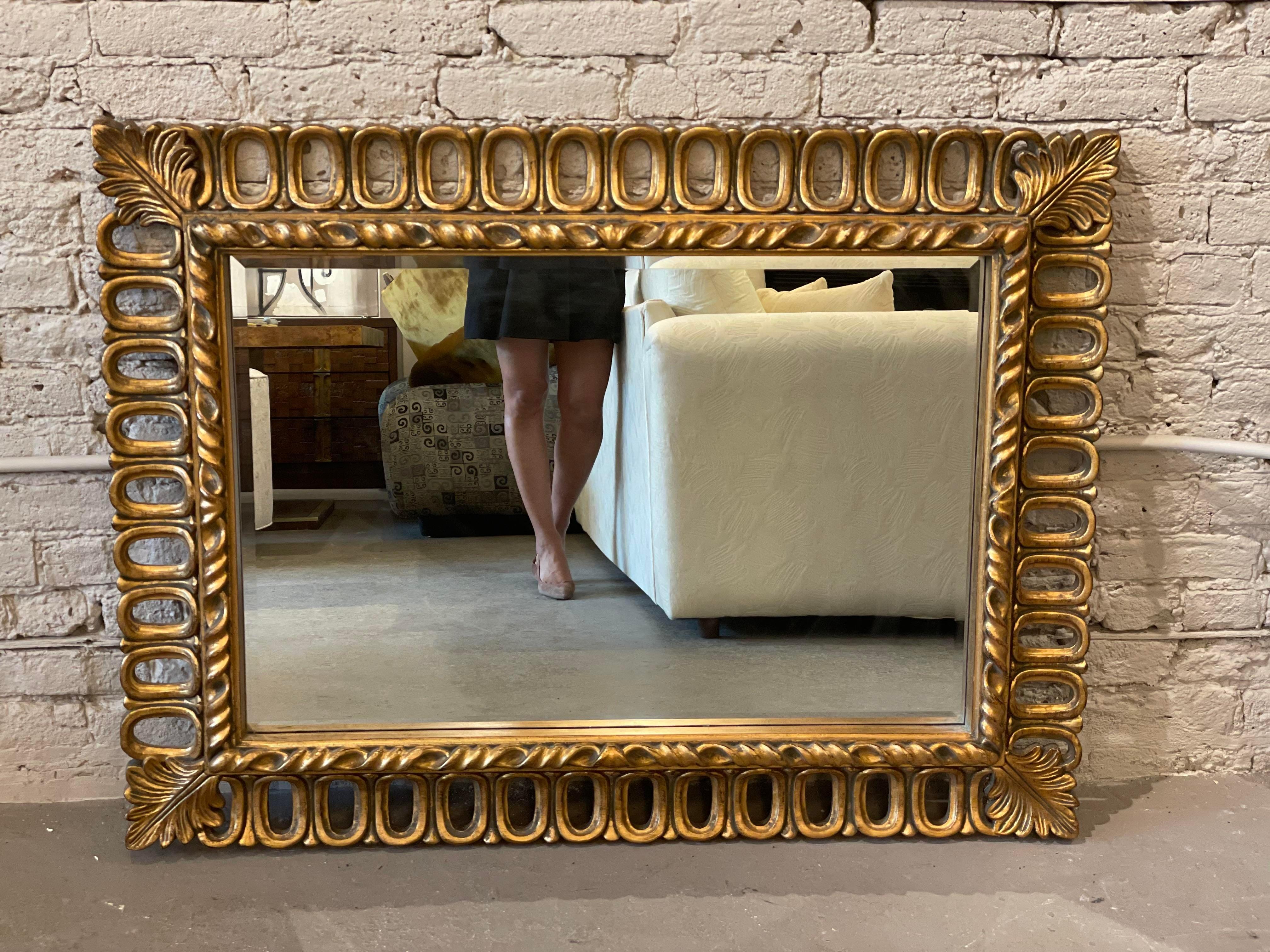Vintage Gold Gilt Mirror In Good Condition For Sale In Chicago, IL