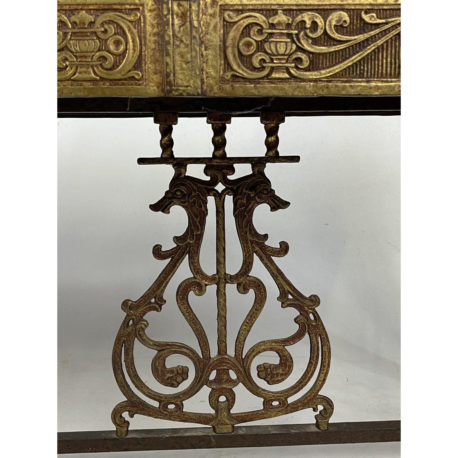 Unknown Vintage Gold Gilt Ornate Iron Renaissance Style Bench