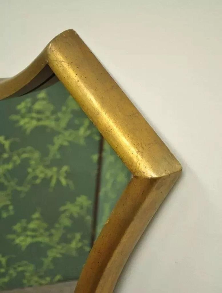 Vintage Gold Giltwood Hollywood Regency Schlüsselloch geformt Wandspiegel im Angebot 2