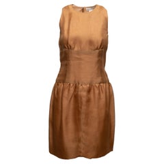 Vintage Gold Givenchy Couture 90s Silk Dress Size US S