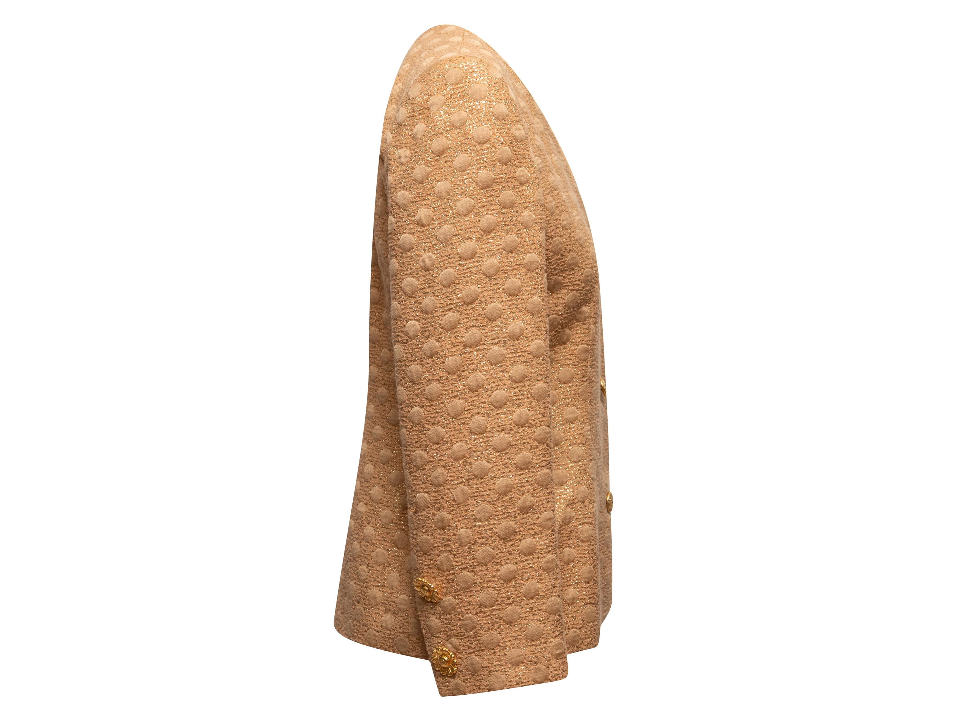 Givenchy Couture Jacquard-Blazer in Gold, Vintage, Gold, Größe FR 38 Damen im Angebot
