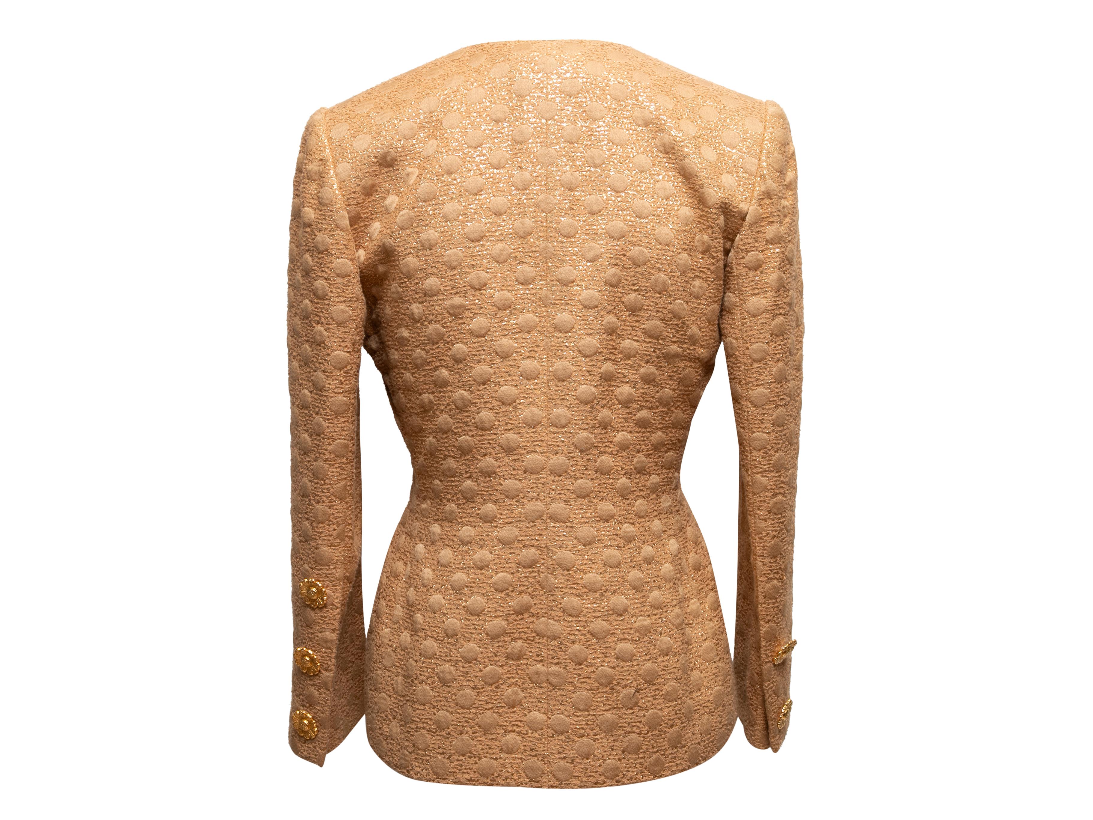 Givenchy Couture Jacquard-Blazer in Gold, Vintage, Gold, Größe FR 38 im Angebot 1