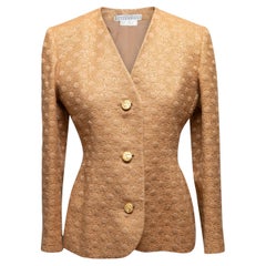 Vintage Gold Givenchy Couture Jacquard Blazer Size FR 38