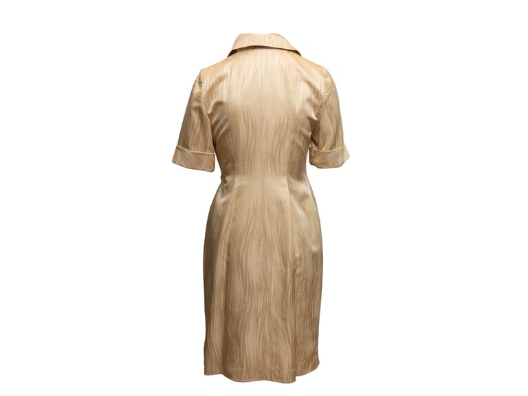 Vintage Gold Givenchy Couture Wrap Dress Size FR 42 For Sale at 1stDibs