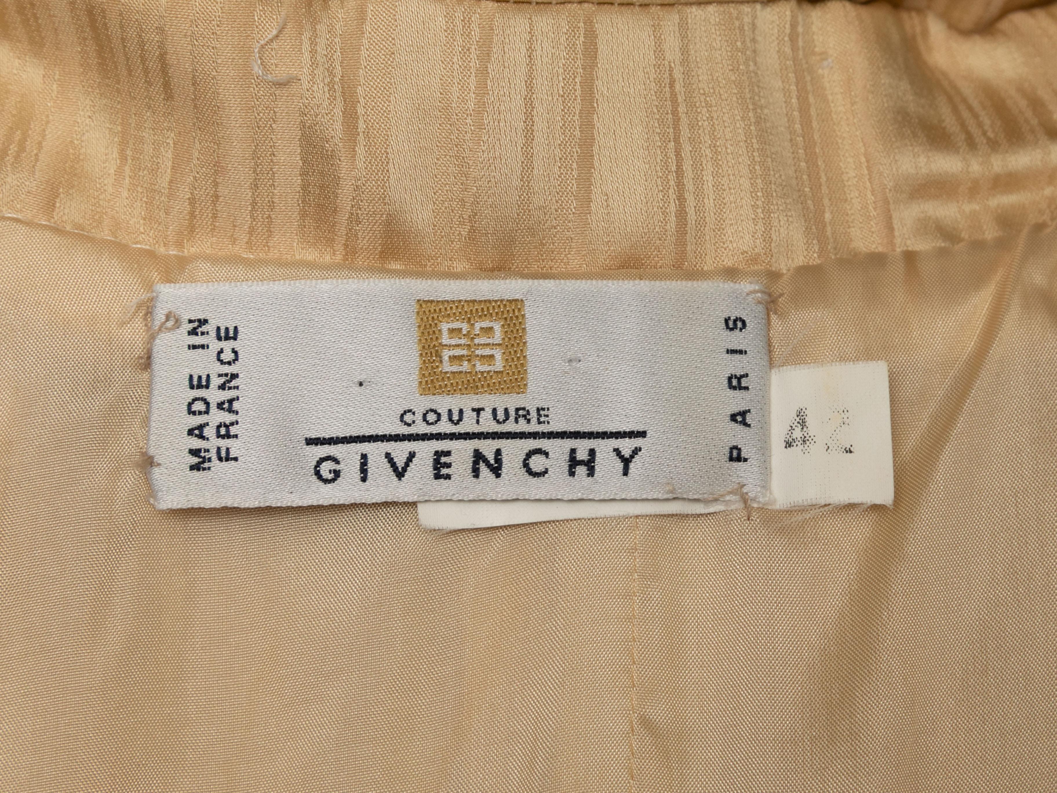 Donna Vintage Gold Givenchy Couture Wrap Dress Taglia FR 42 in vendita