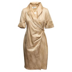 Vestido Envolvente Givenchy Couture Oro Vintage Talla FR 42