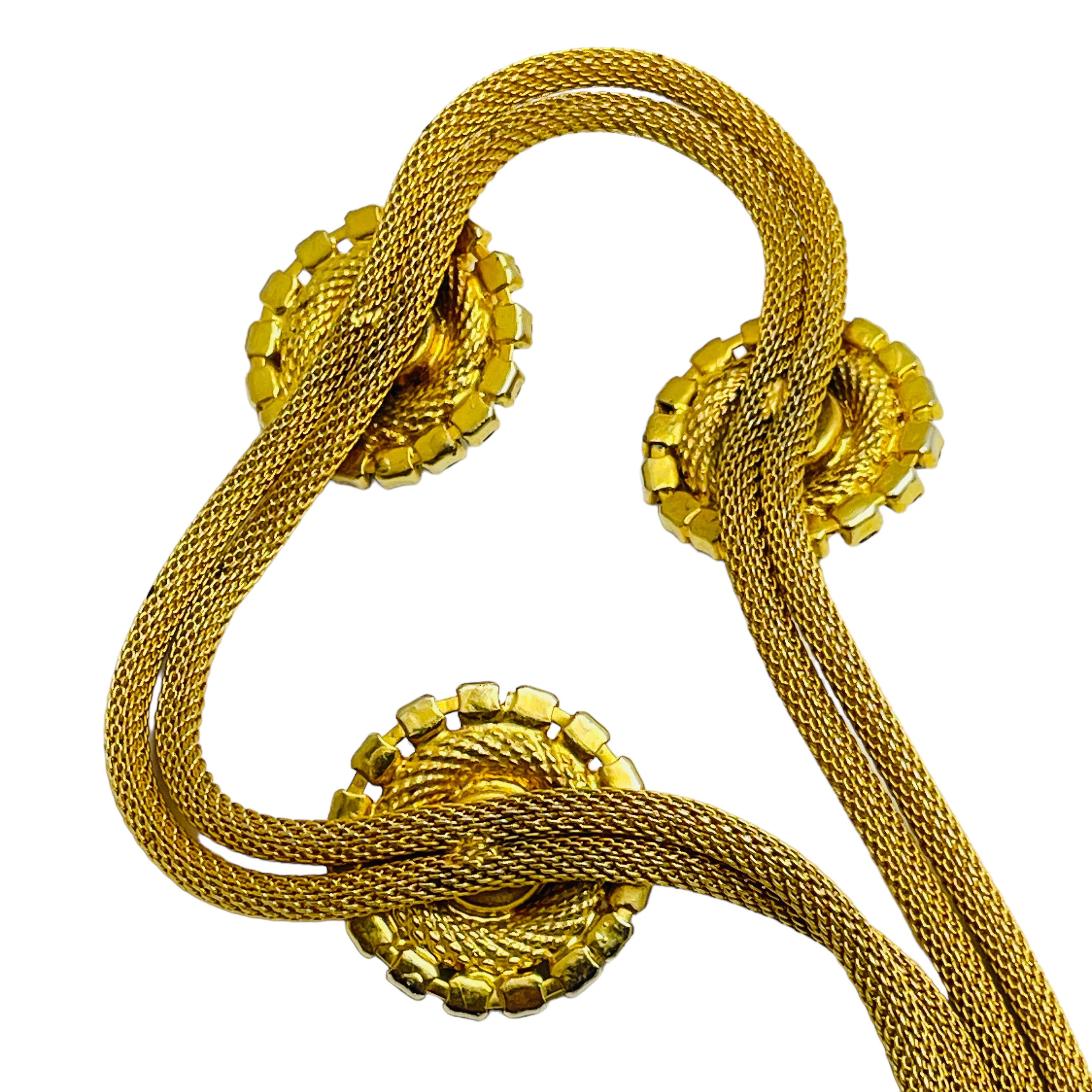 Women's Vintage gold glass mesh choker designer necklace For Sale