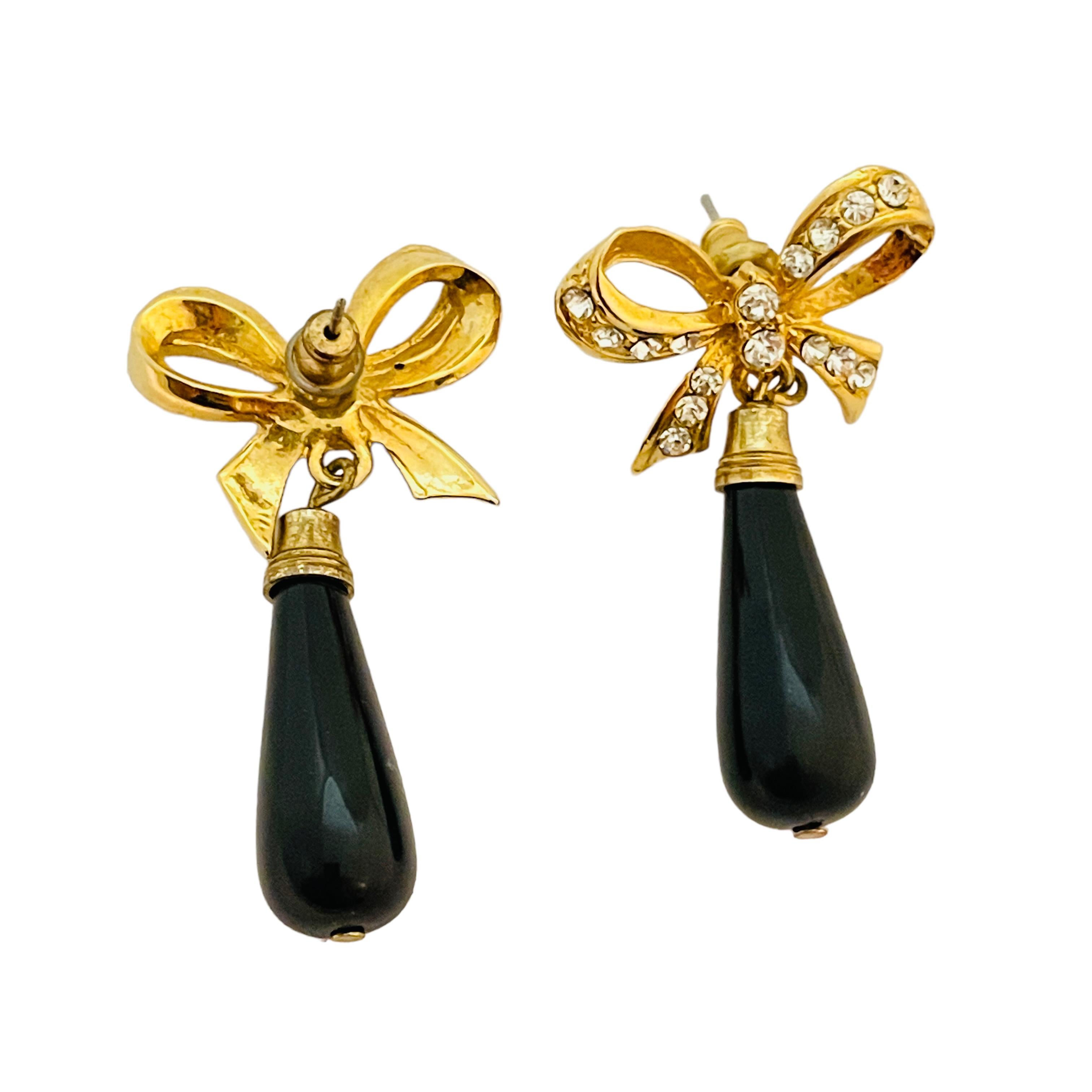 designer bow earrings