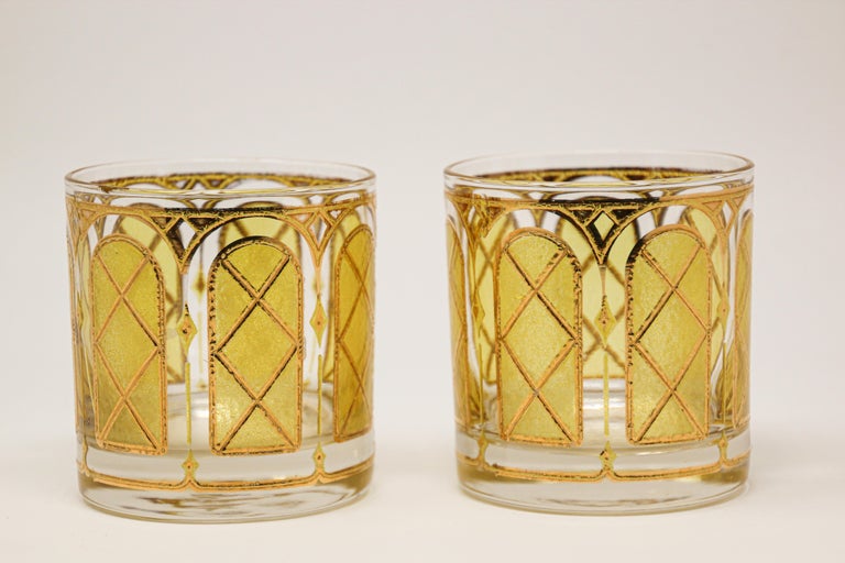 Vintage Gold Glasses by Fred Press Set of Two at 1stDibs
