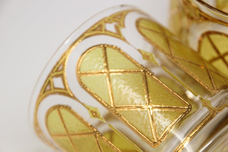 Vintage Gold Glasses by Fred Press Set of Two at 1stDibs