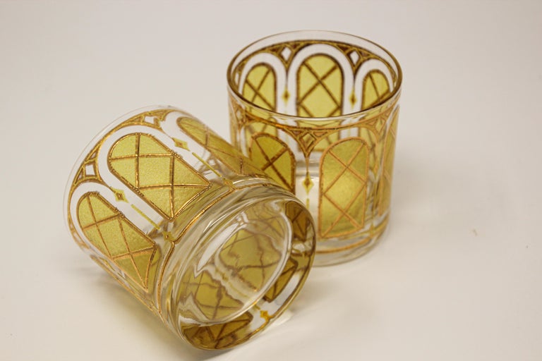 Vintage Gold Glasses by Fred Press Set of Two at 1stDibs