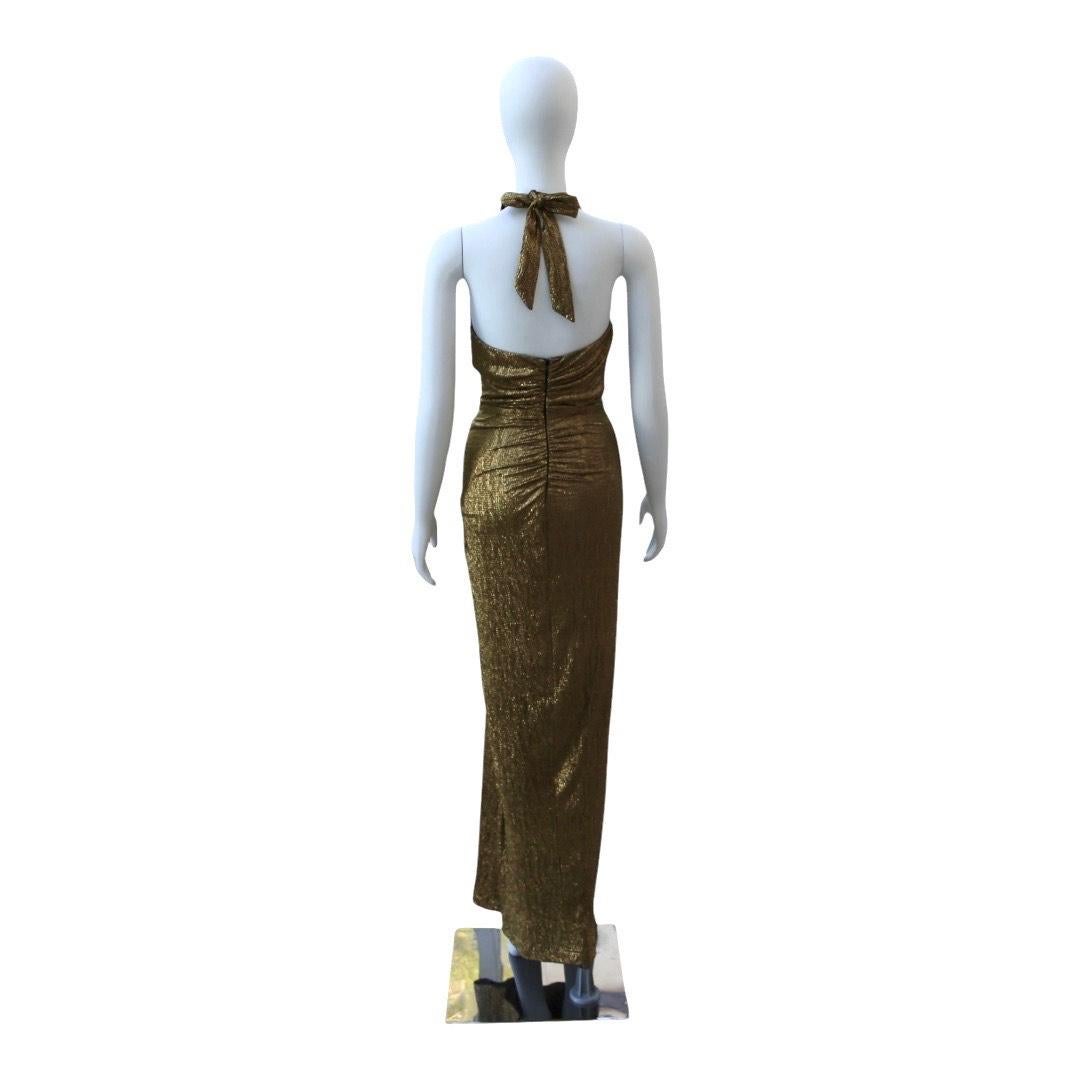 Vestido dorado vintage con escote halter - As Seen on Jane The Virgin en venta 1