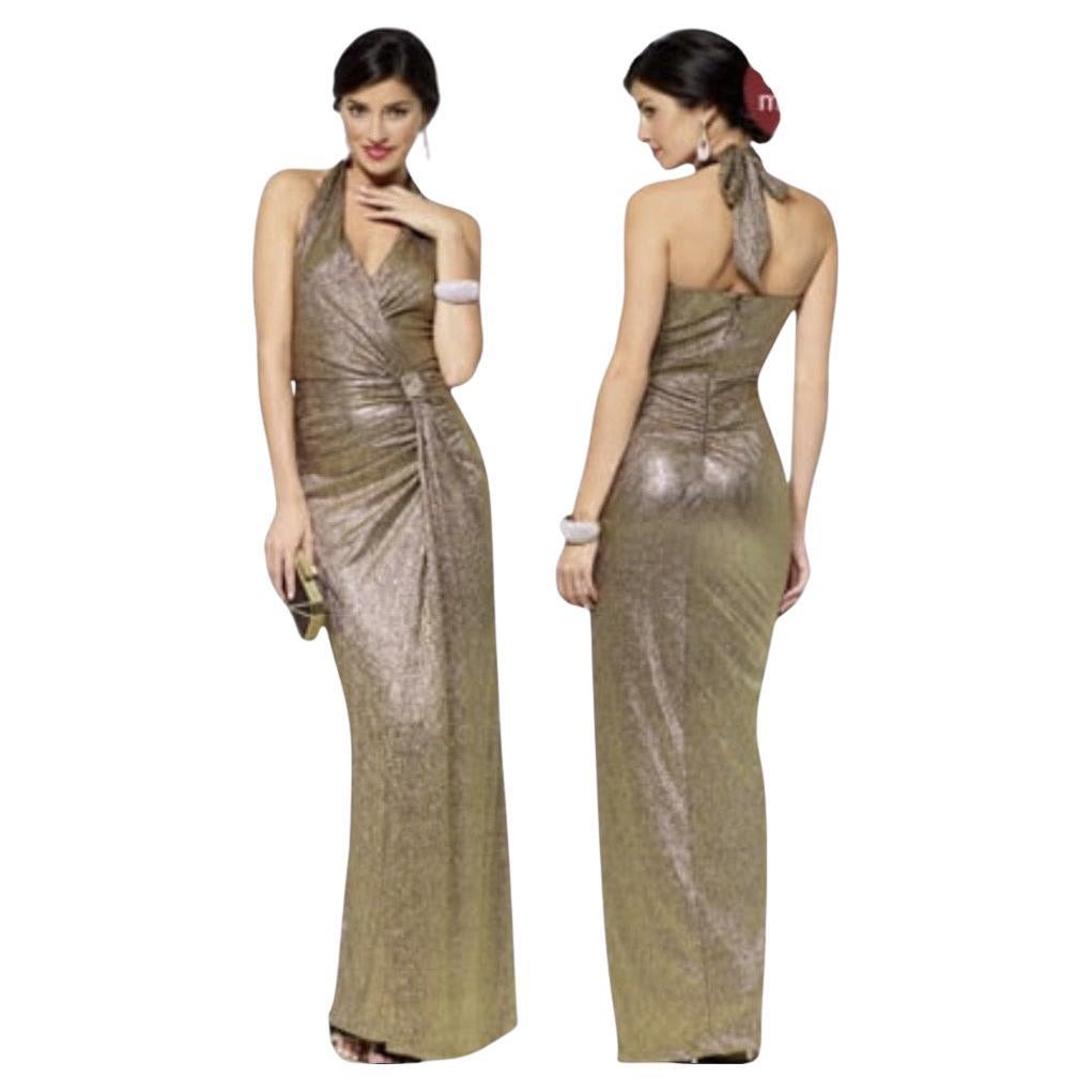 Vestido dorado vintage con escote halter - As Seen on Jane The Virgin en venta