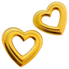 Vintage gold heart designer earrings