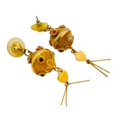 Vintage Gold Herzen Netz Juwel Strass baumeln Designer Landebahn Ohrringe