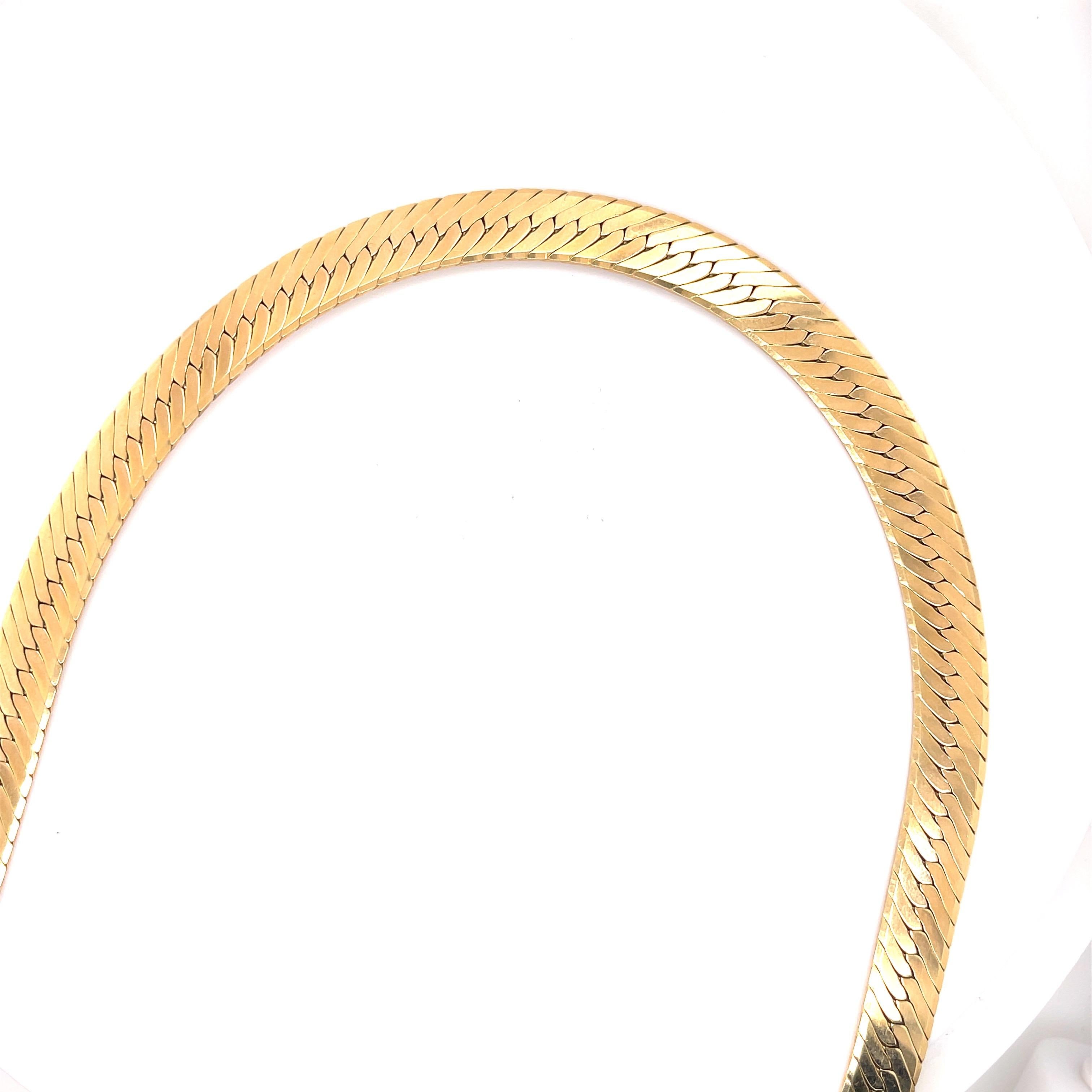 Vintage Gold Herringbone Chain Necklace at 1stDibs vintage herringbone necklace, vintage