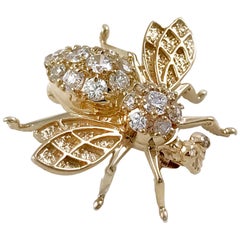 Vintage Gold Honey Bee Brooch or Pin