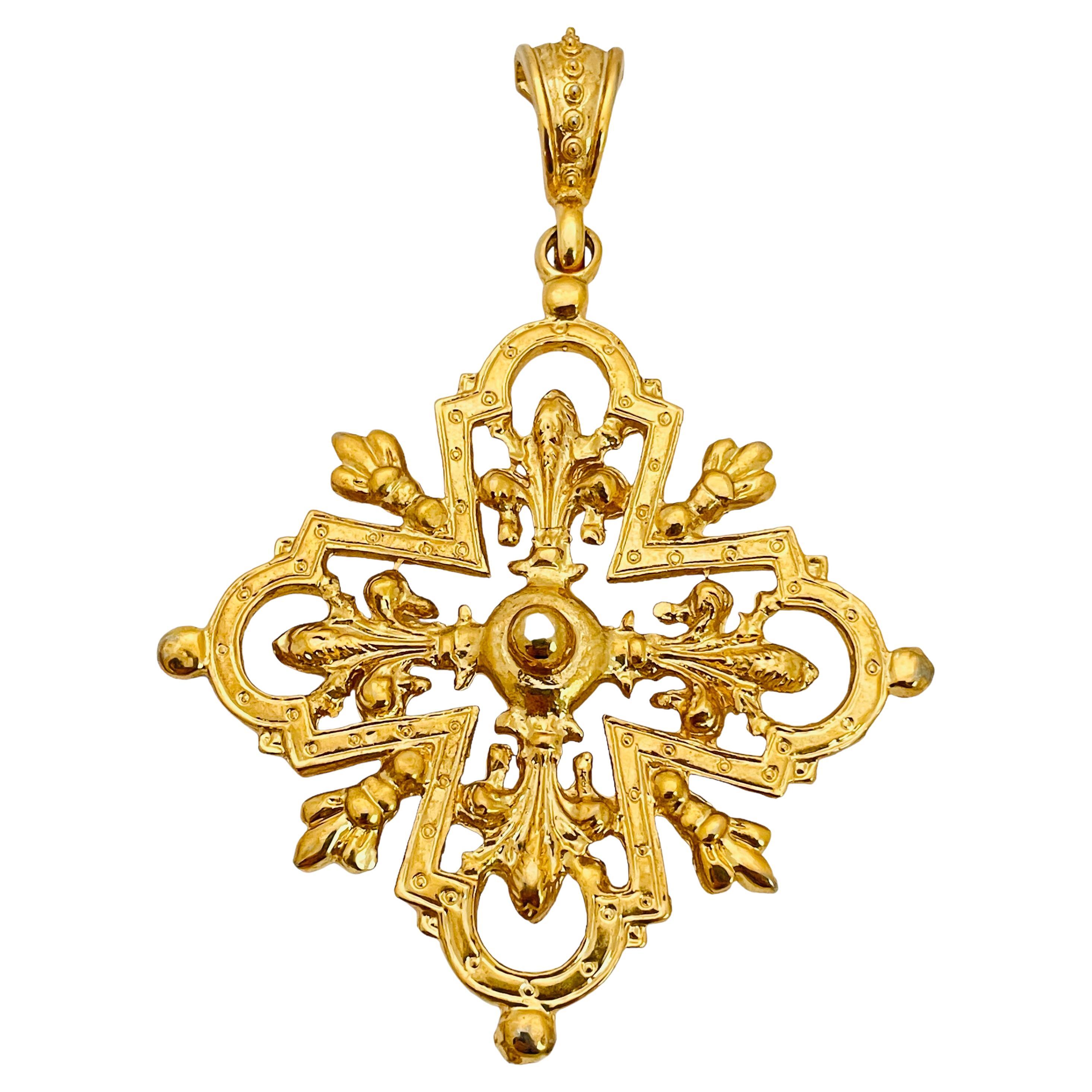 Late Georgian Garnet Maltese Cross Pendant Necklace at 1stDibs