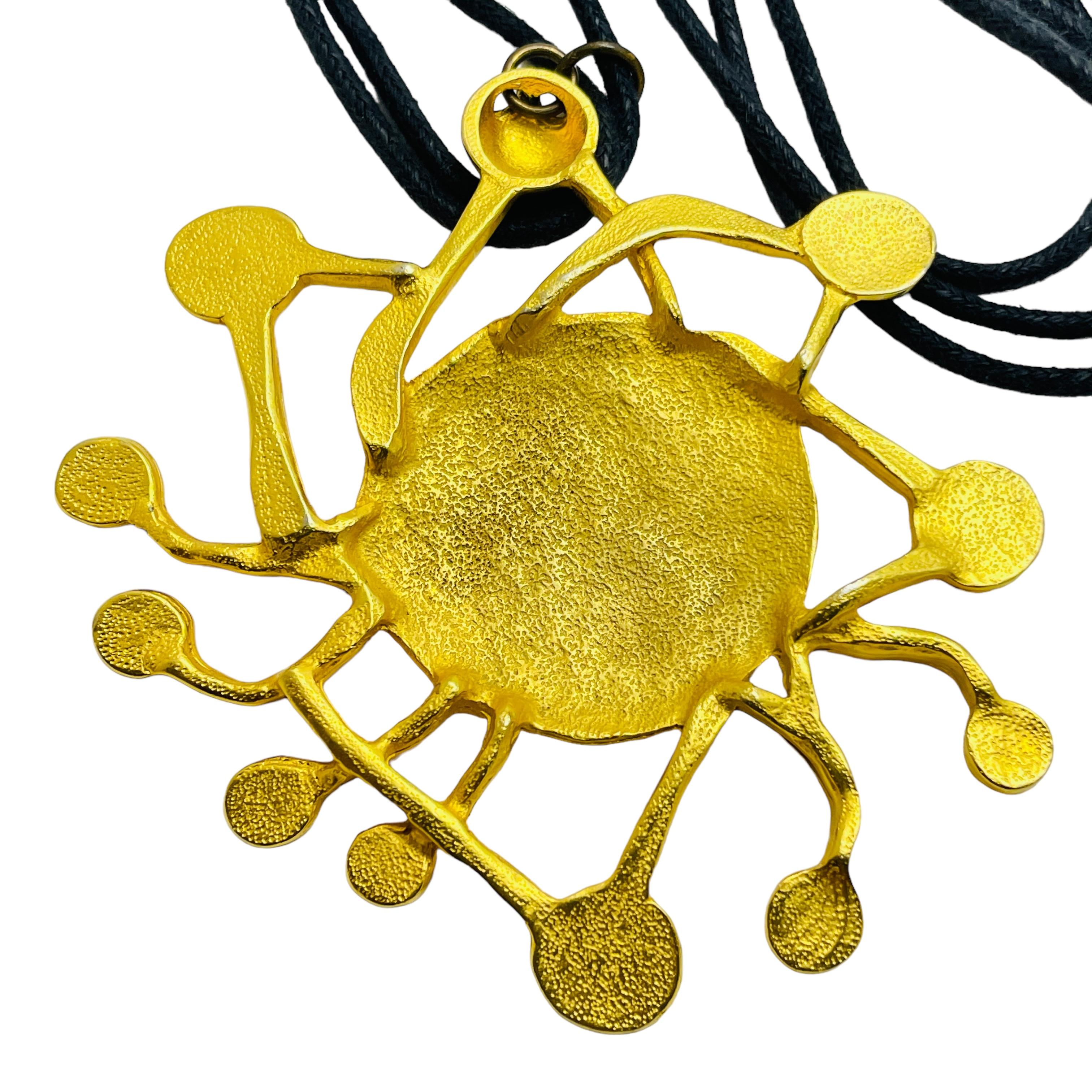 Superbe collier de défilé moderniste abstrait en or vintage Bon état - En vente à Palos Hills, IL