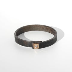 Bracelet vintage en or, fer et diamants par Michael Hamma, années 1990