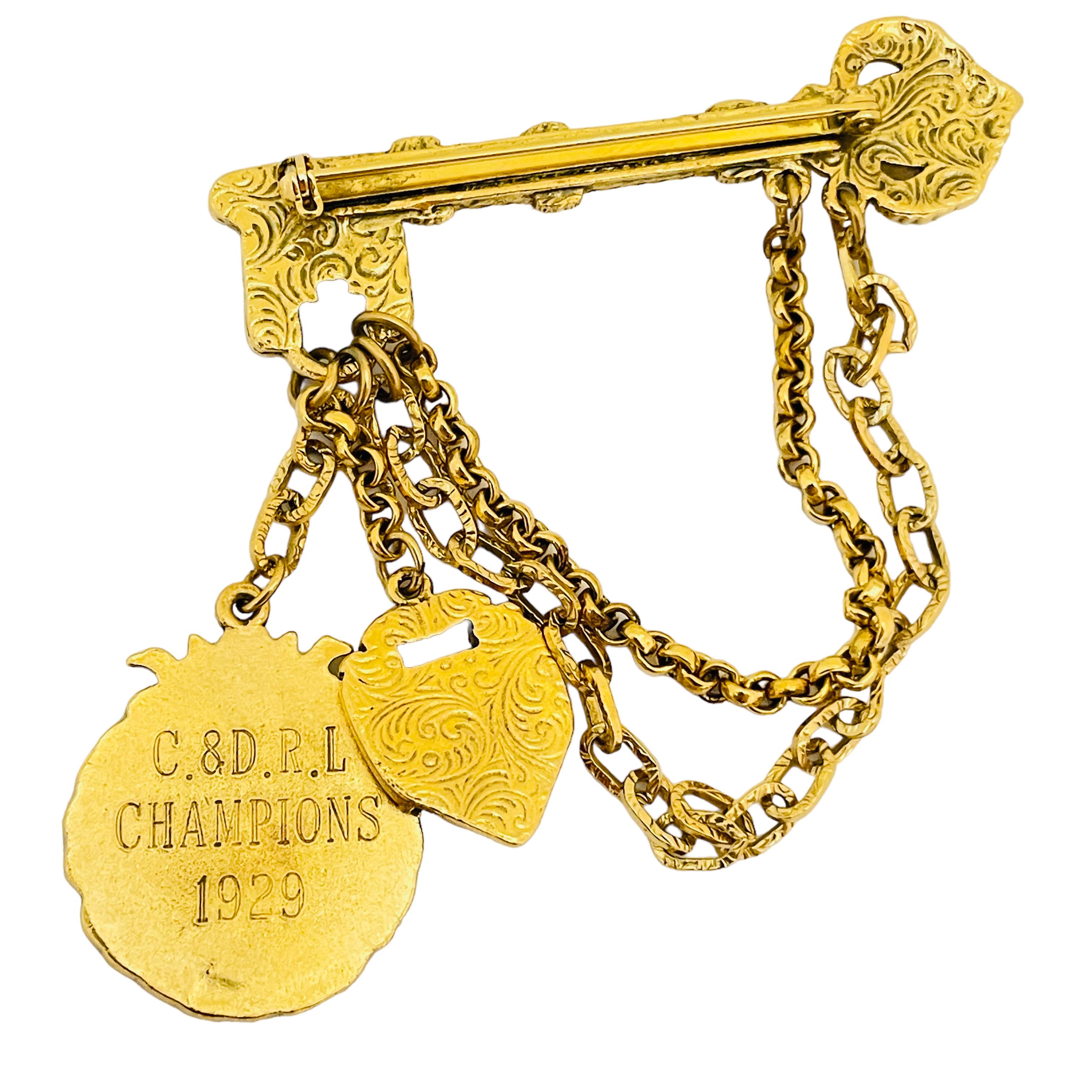 vintage gold key charm
