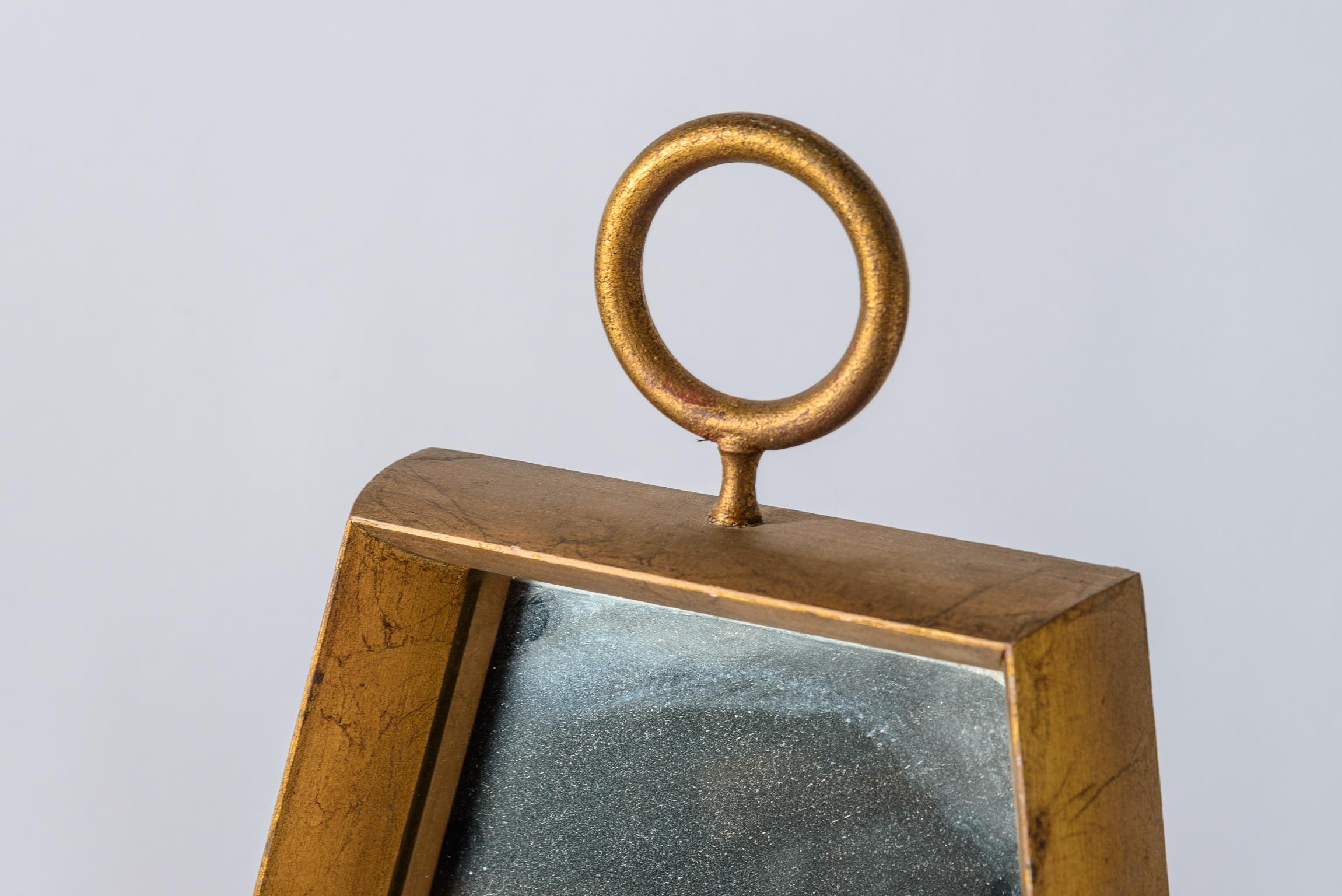 Americano Specchio da parete con buco della serratura in oro vintage in vendita