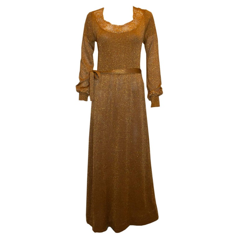 Vintage Gold Knit Dress For Sale at 1stDibs Vintage Gold Knit Dress For Sale at 1stDibs