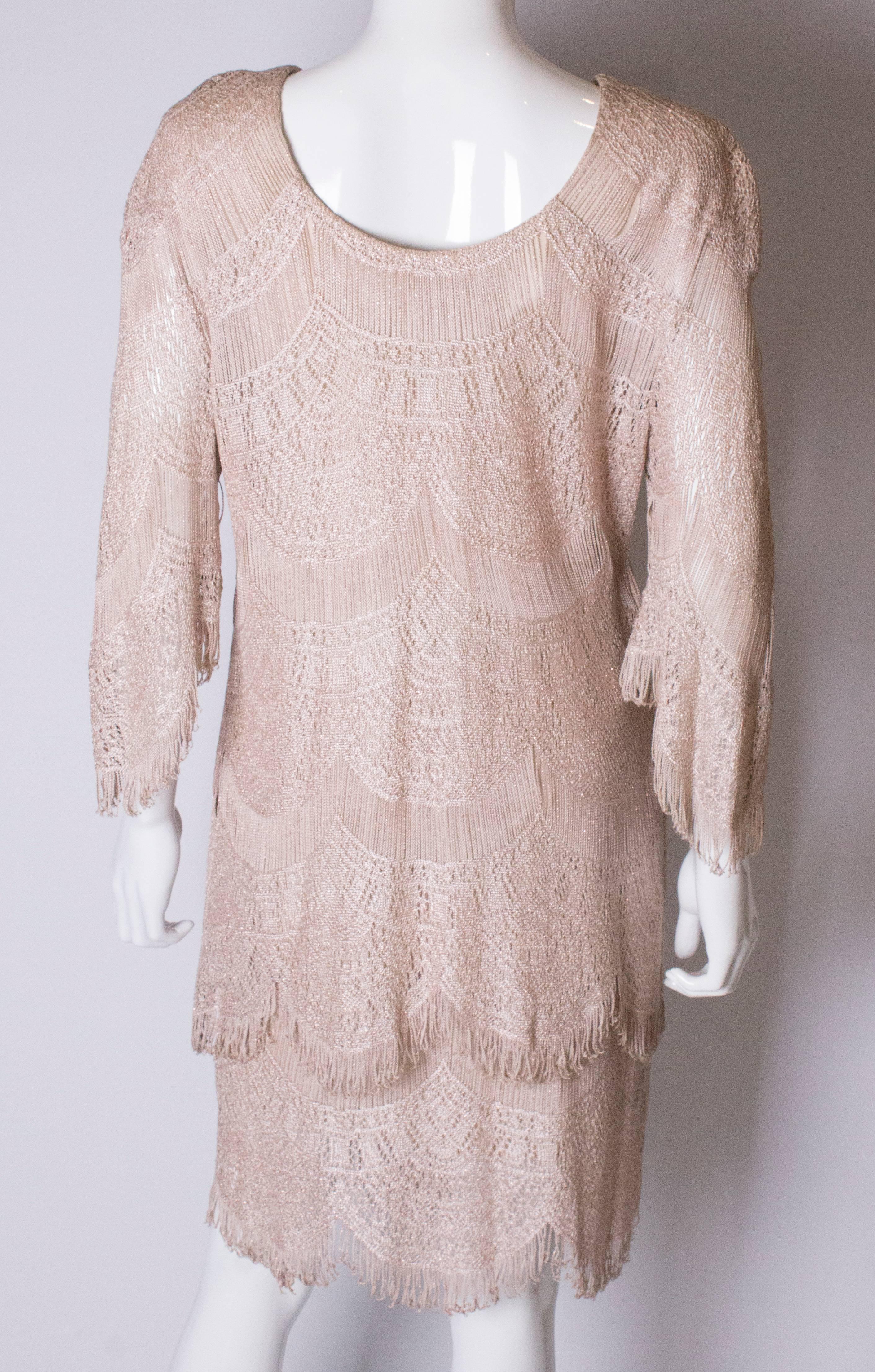 Vintage Gold Knitted Outfit by Damianou In Good Condition For Sale In London, GB