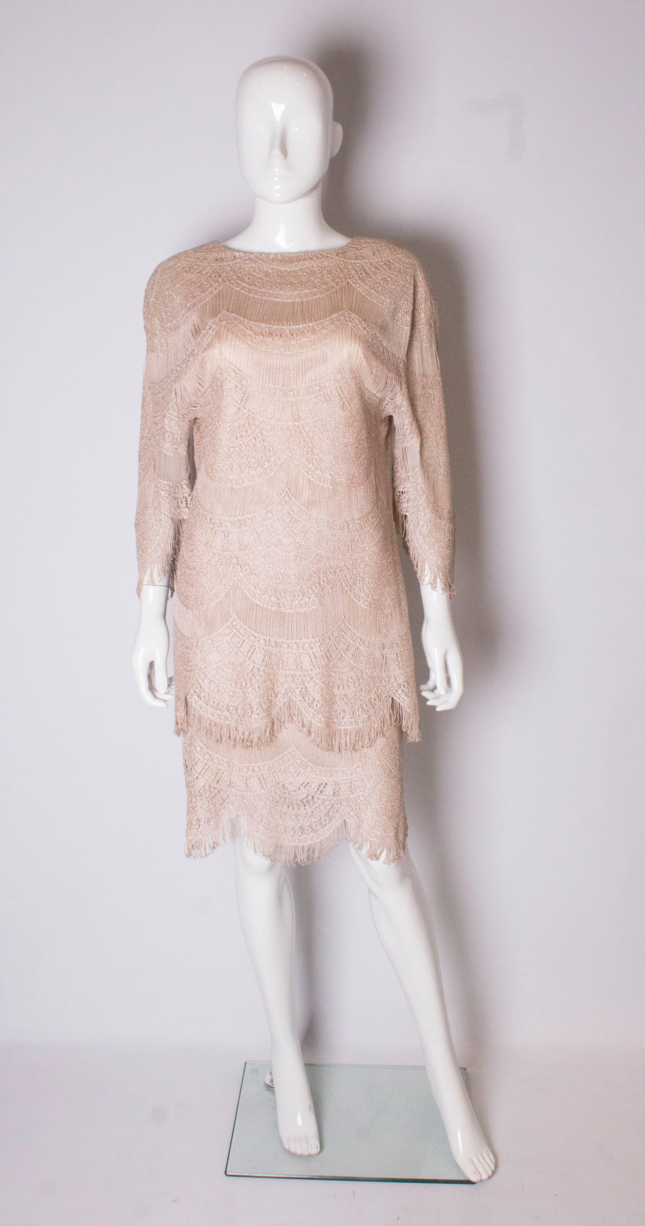 Women's Vintage Gold Knitted Outfit by Damianou For Sale