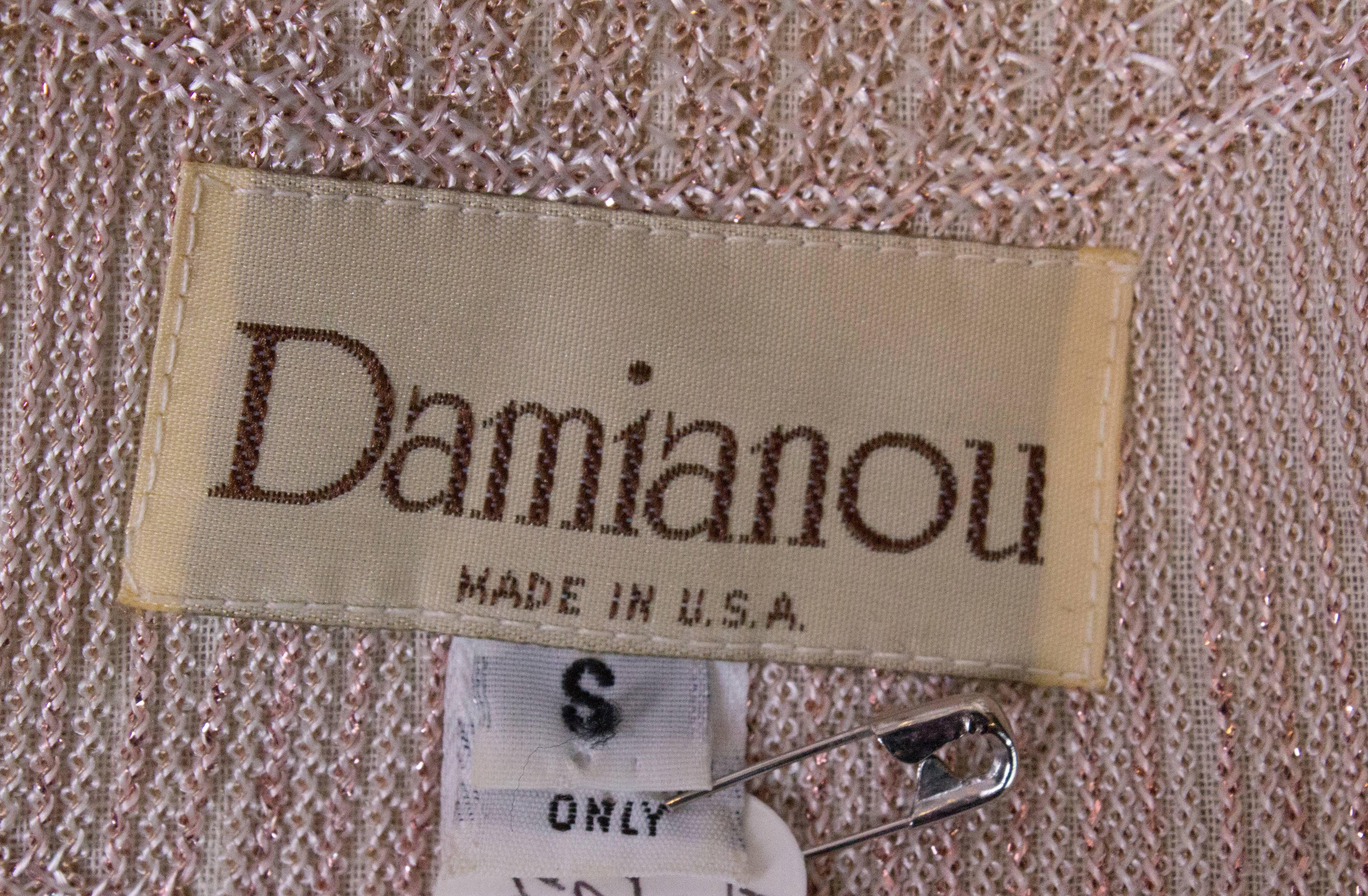 Vintage Gold Knitted Outfit by Damianou For Sale 4