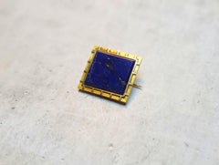 Vintage Gold Lapis Lazuli Brooch