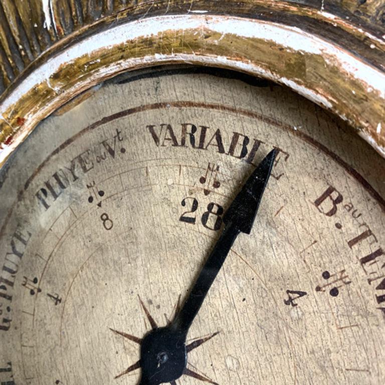 Vintage Gold Leaf European Sun Barometer In Good Condition In New Orleans, LA