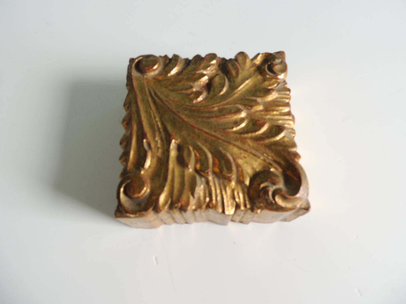 Late 20th Century Vintage Gold Leaf Florentine Hand Carved Wood Box
