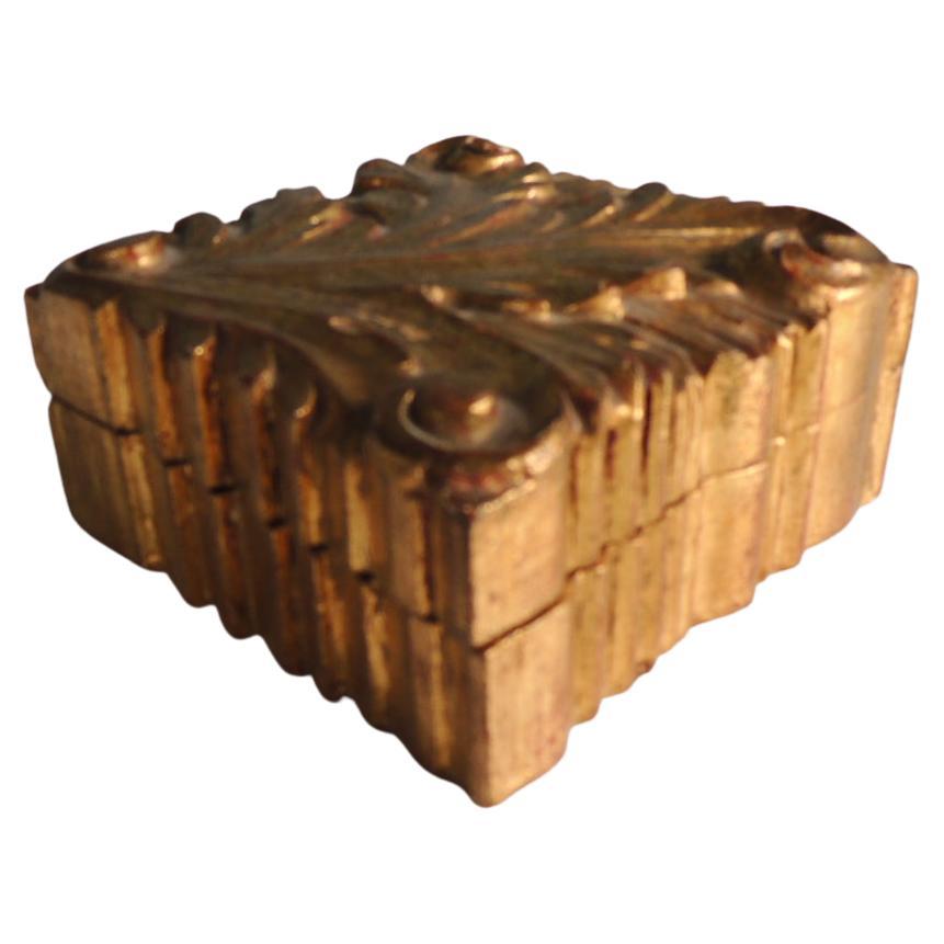 Vintage Gold Leaf Florentine Hand Carved Wood Box