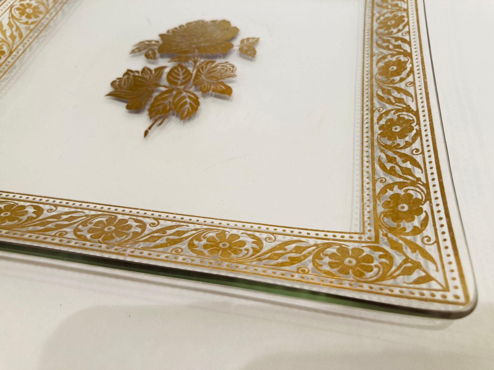 Vintage Gold Leaf Glass Dish 1960's Georges Briard Style For Sale 5