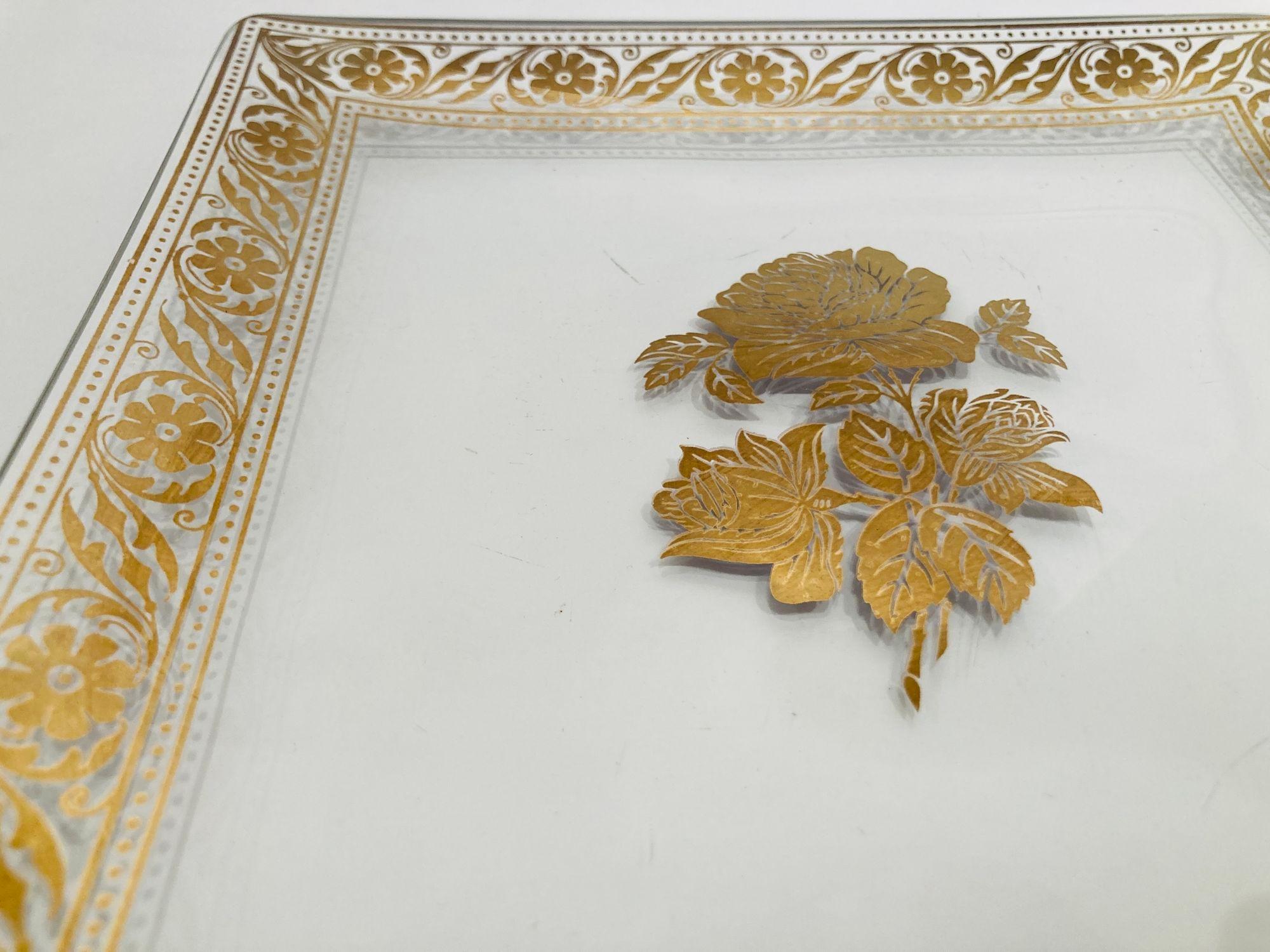 Vintage Gold Leaf Glass Dish 1960's Georges Briard Style For Sale 7