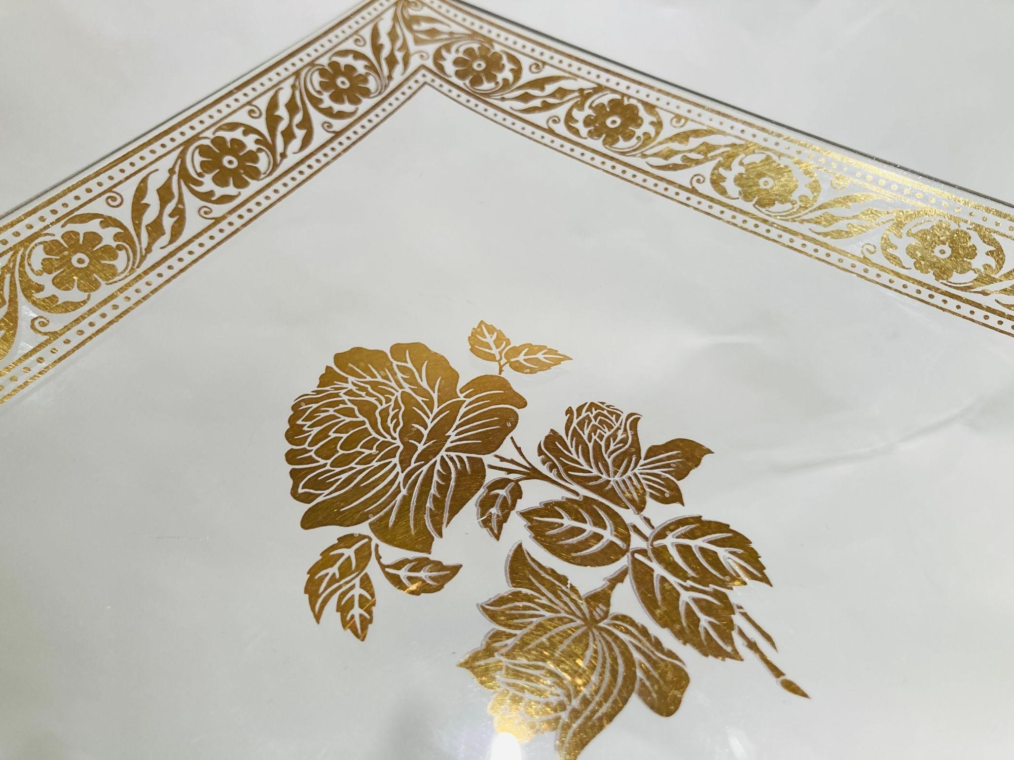 Vintage Gold Leaf Glass Dish 1960's Georges Briard Style For Sale 8