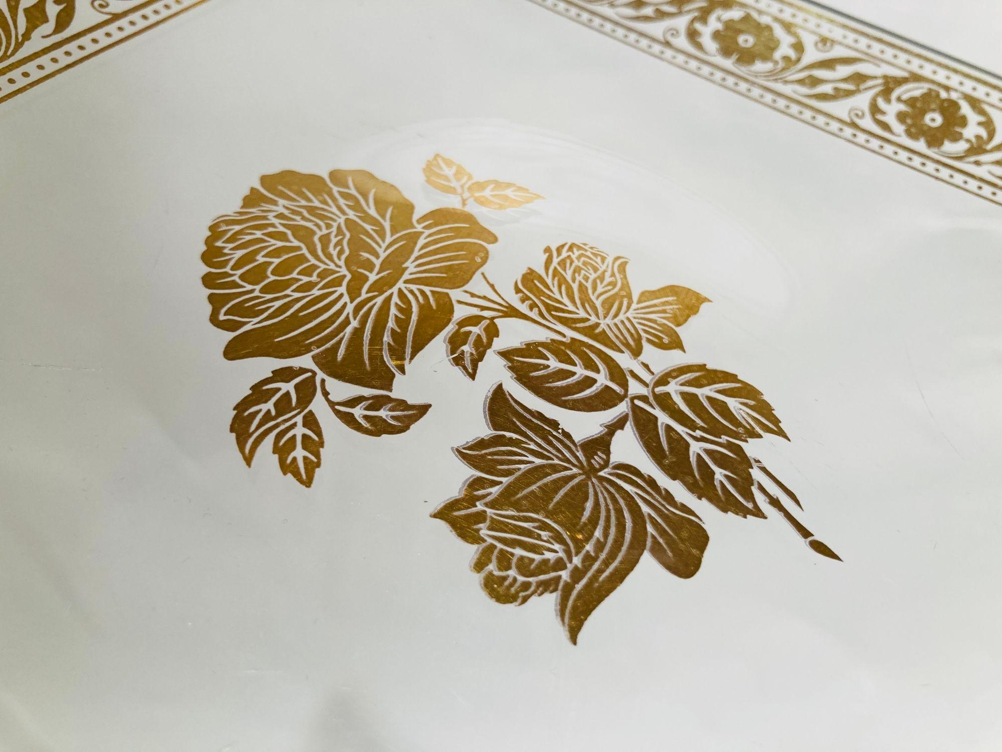 Vintage Gold Leaf Glass Dish 1960's Georges Briard Style For Sale 9