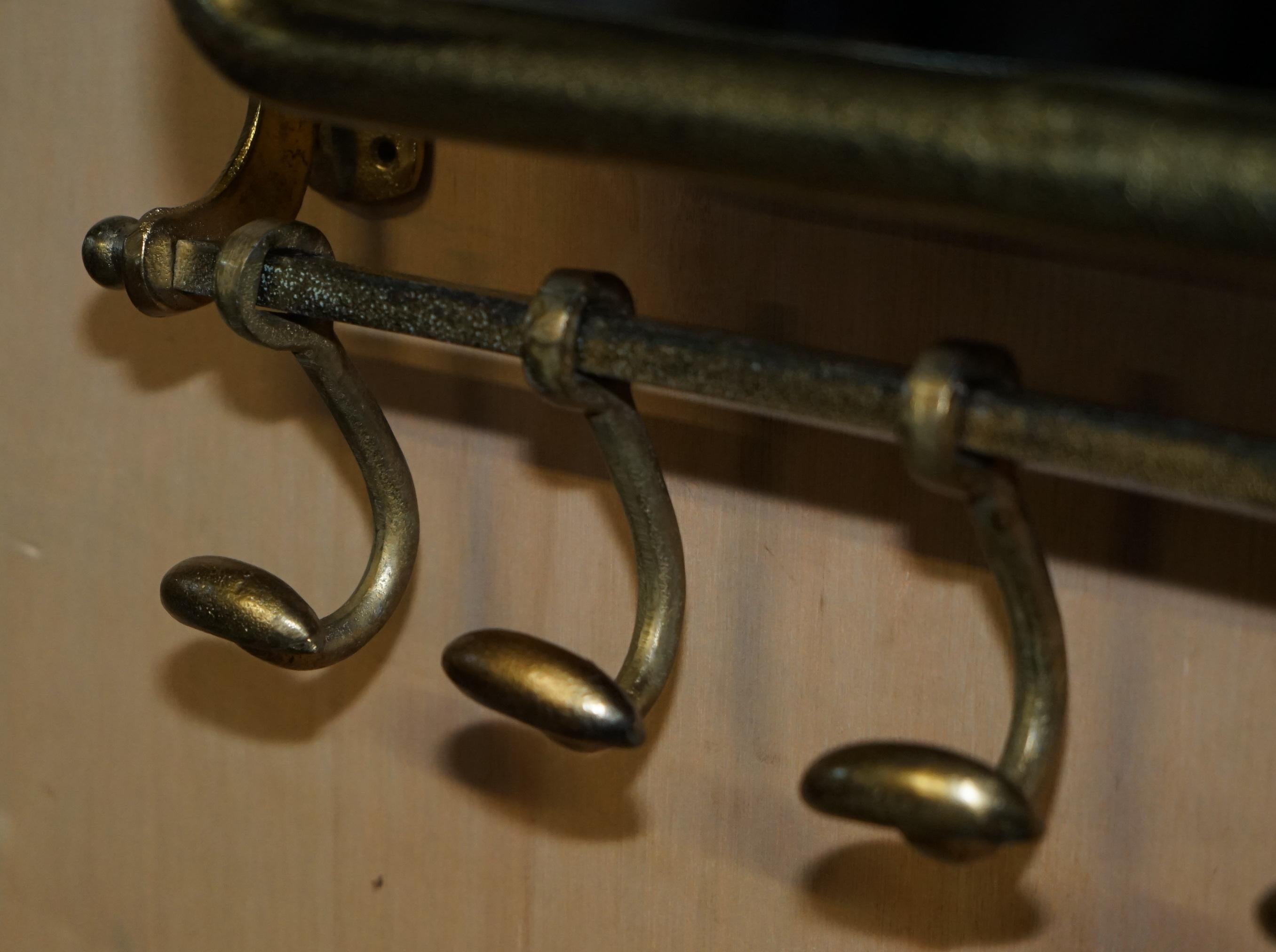 ViNTAGE GOLD LEAF PORMANTEAU LUGGAGE RACK COCK & CHEVAL MIRROR POUR ENTRANCE 3