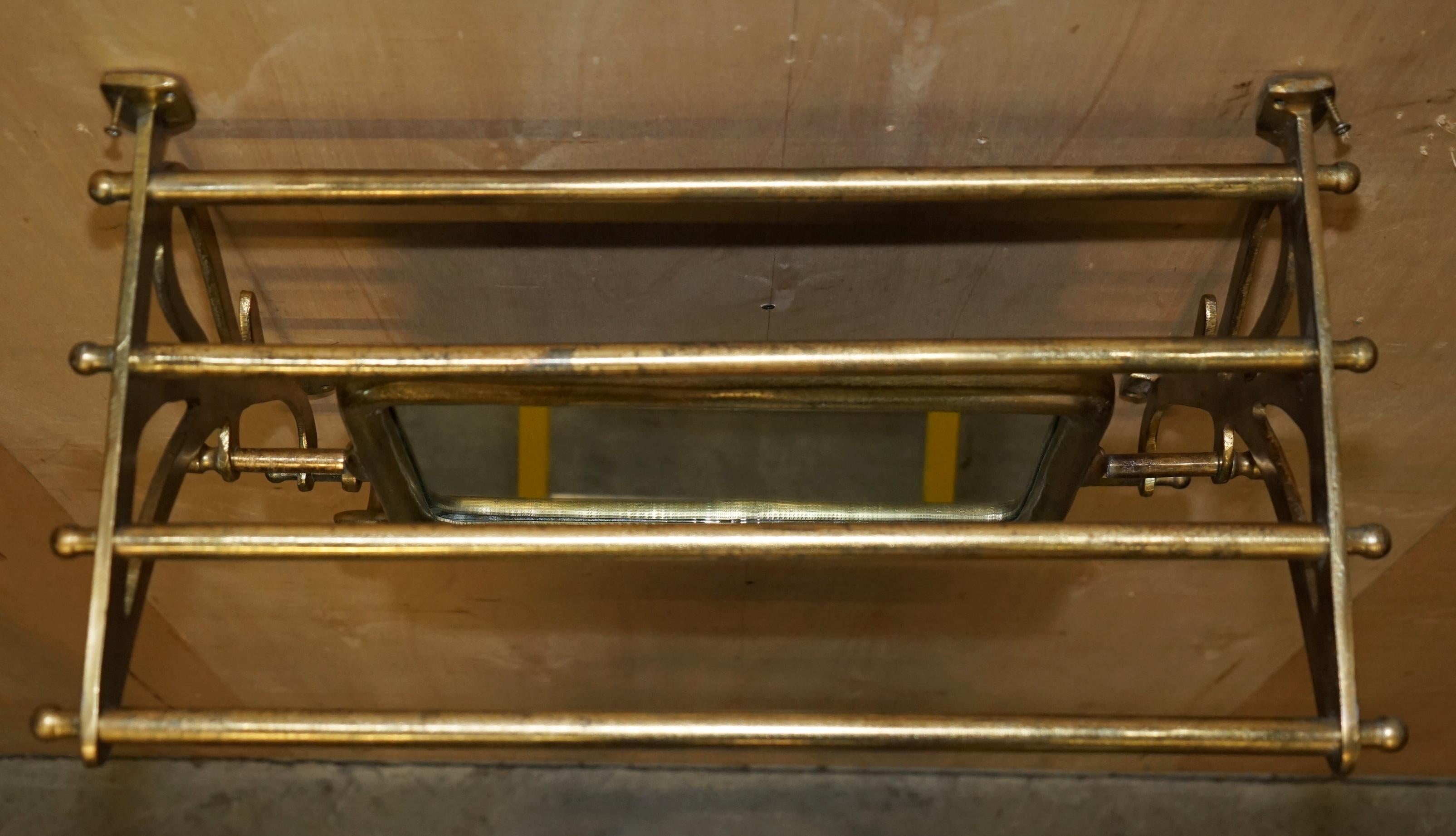 ViNTAGE GOLD LEAF PORMANTEAU LUGGAGE RACK COCK & CHEVAL MIRROR POUR ENTRANCE 4