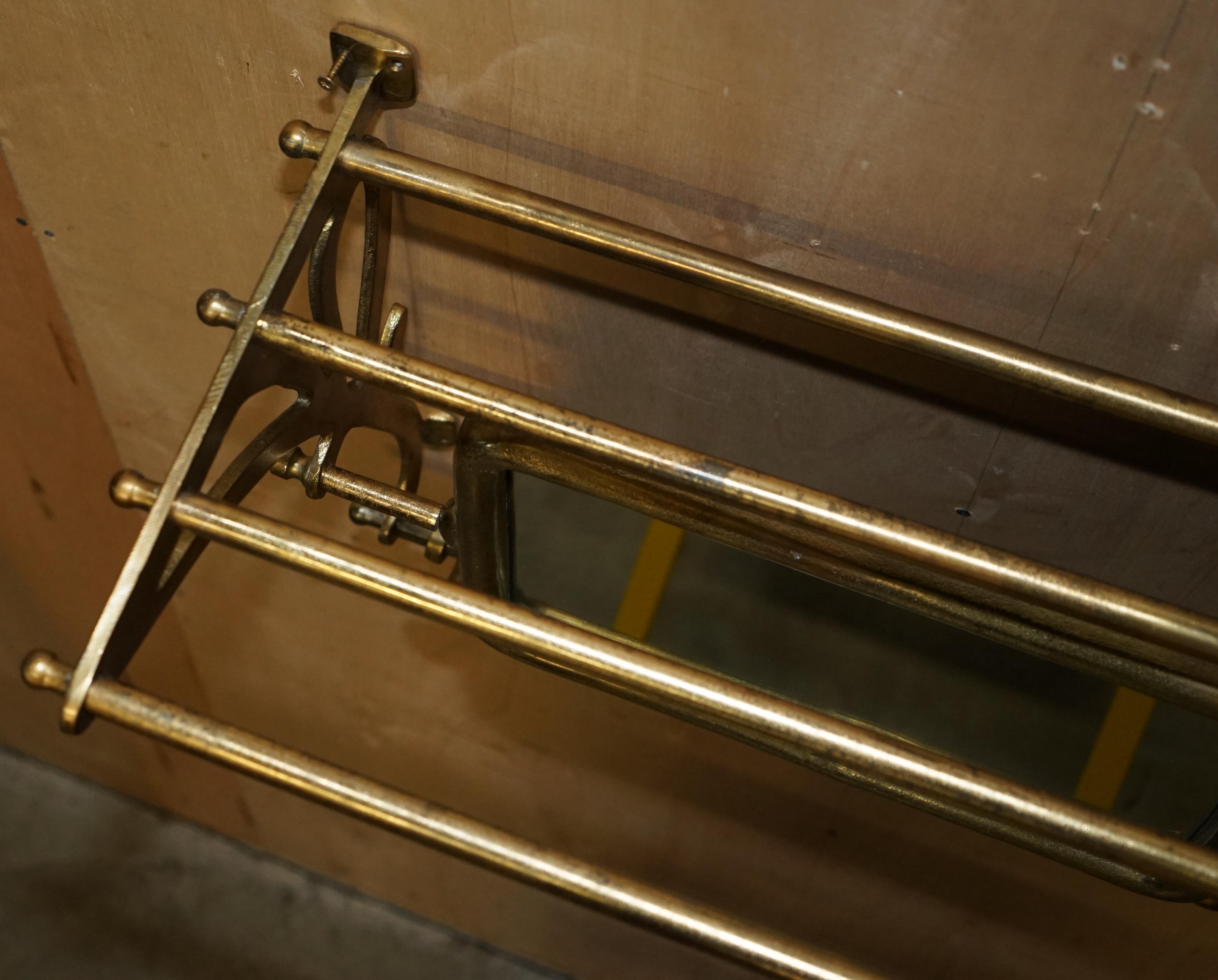 ViNTAGE GOLD LEAF PORMANTEAU LUGGAGE RACK COCK & CHEVAL MIRROR POUR ENTRANCE 5