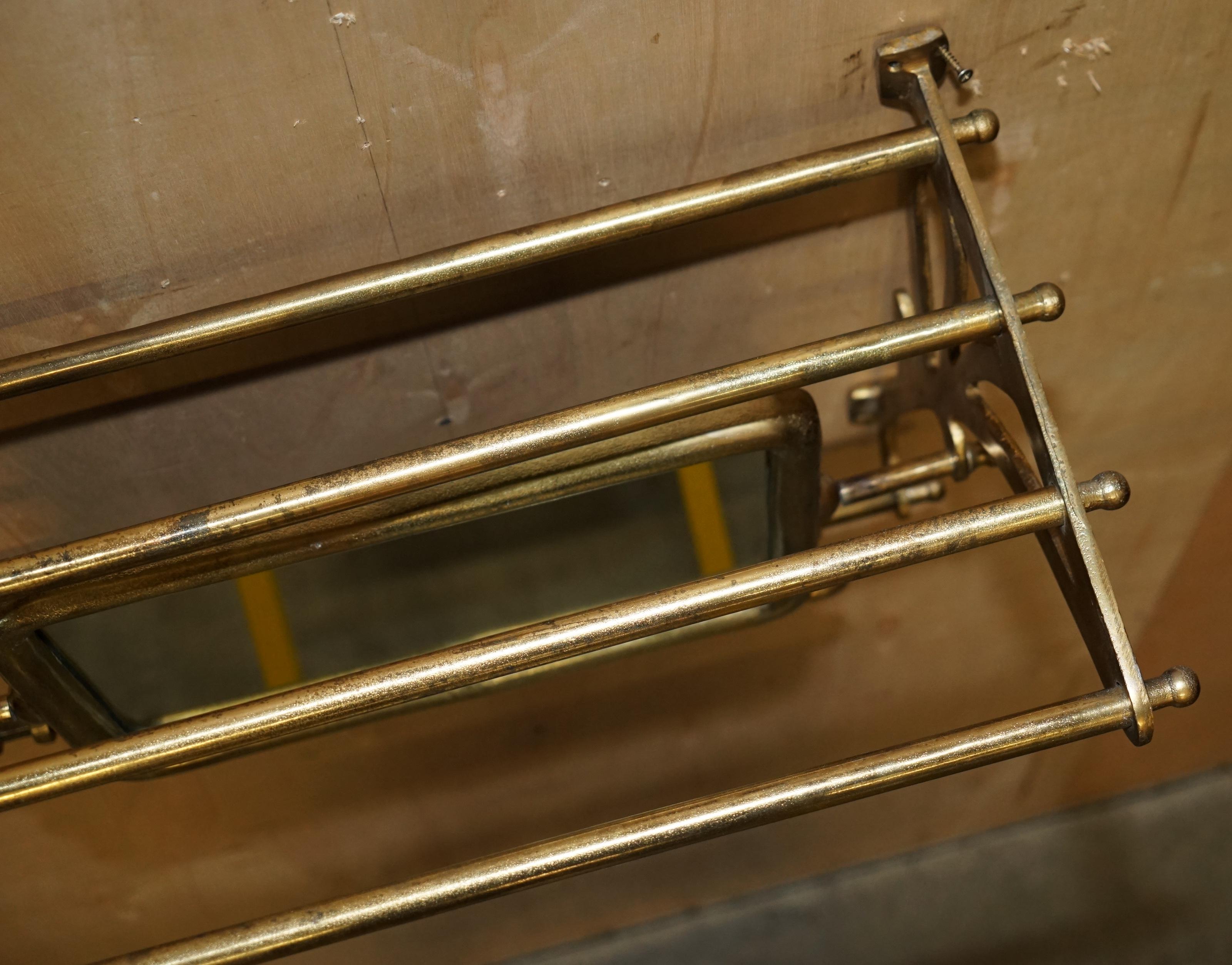 ViNTAGE GOLD LEAF PORMANTEAU LUGGAGE RACK COCK & CHEVAL MIRROR POUR ENTRANCE 6